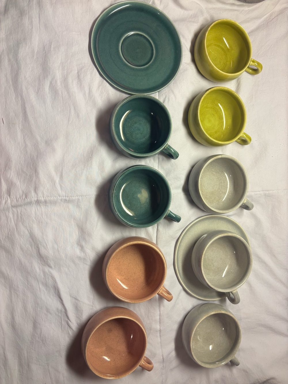 Russell Wright American Modern (Steubenville Pottery) Colorful Ceramic Cup Set